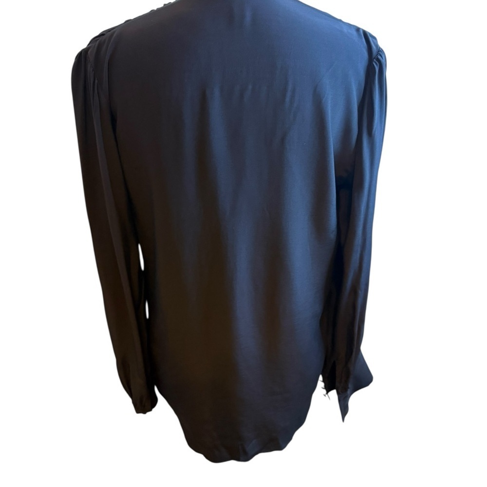 The Limited | Black Long Sleeve Tie Front Blouse | Sz Small - Picture 3 of 9